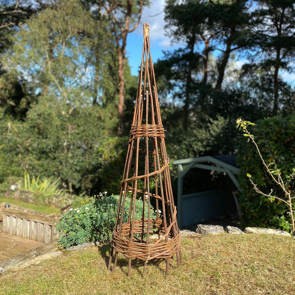 Spiral Willow Garden Obelisks Plant Support for Climbers (1.15m high)