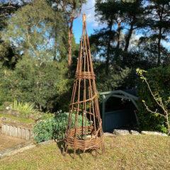 Spiral Willow Garden Obelisks Plant Support for Climbers (1.15m high)