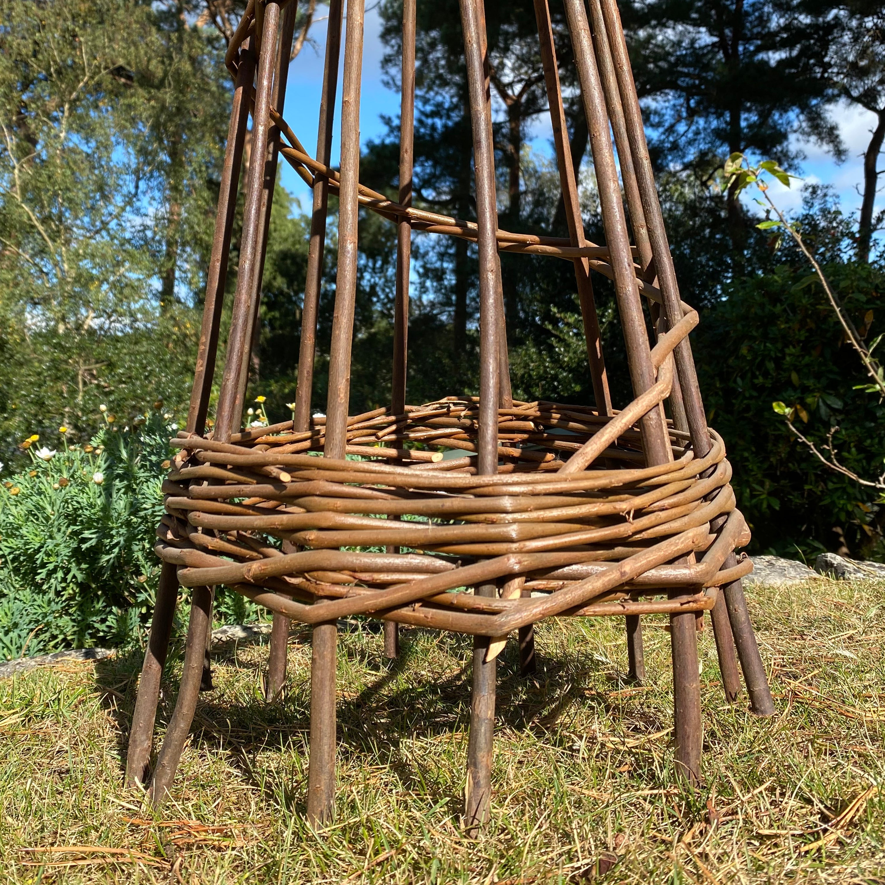 Spiral Willow Garden Obelisks Plant Support for Climbers (1.15m high)