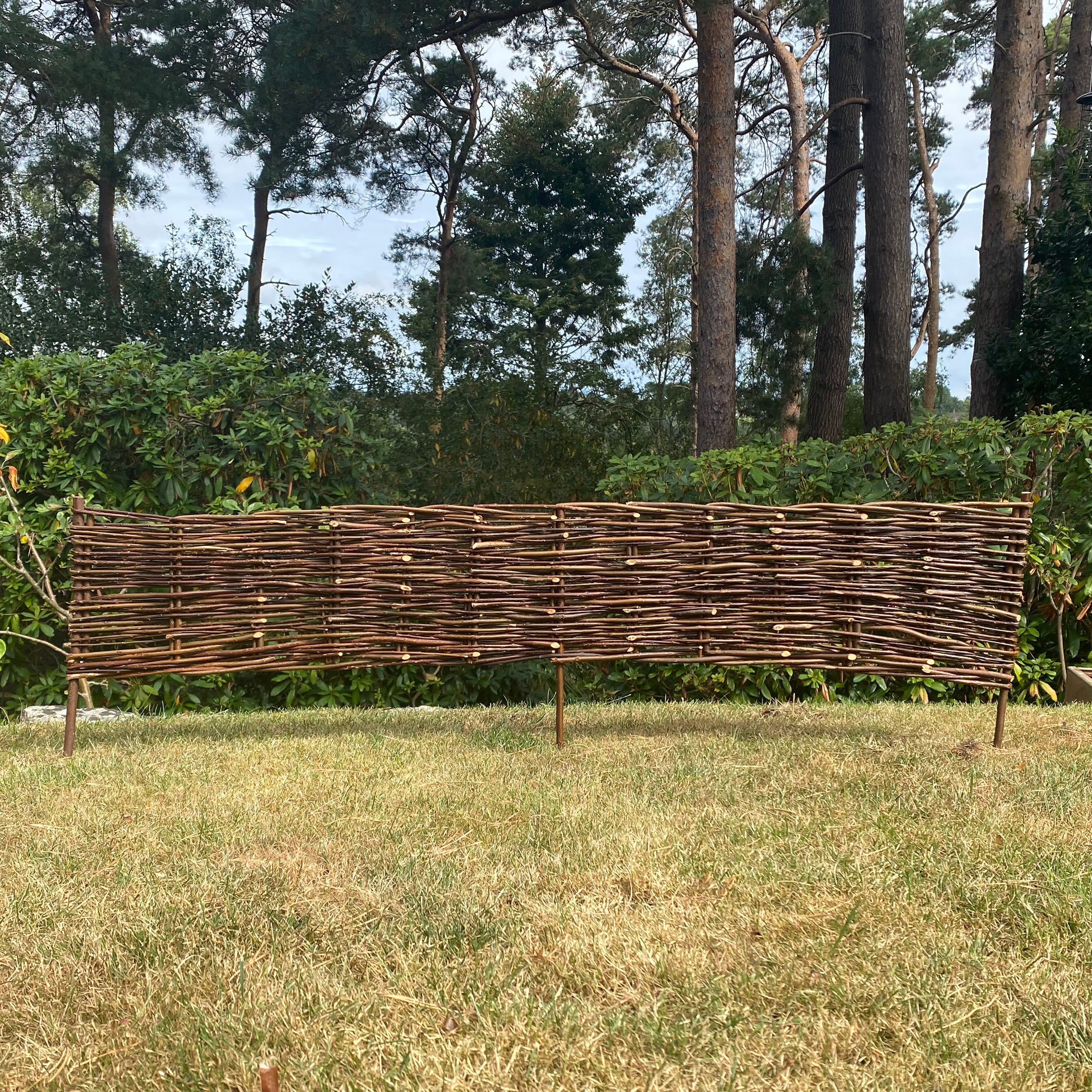 Willow Hurdle Garden Lawn Edging (120cm x 20cm) - 5 Panels