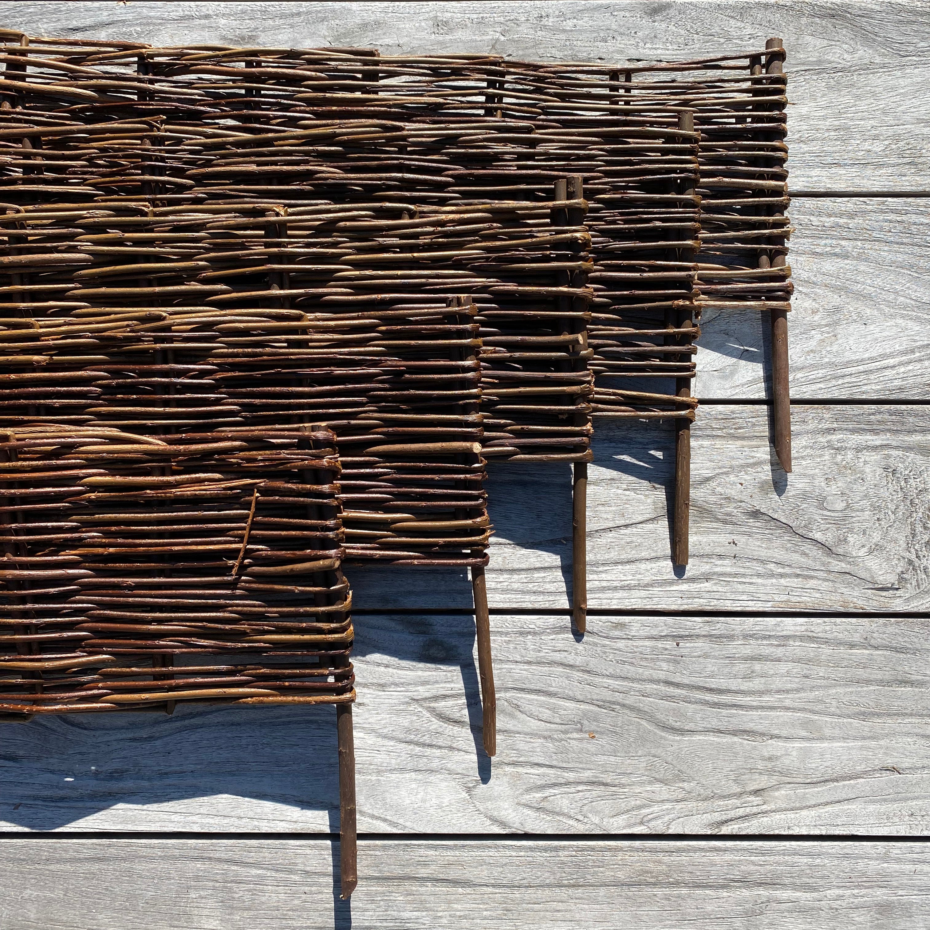 Willow Hurdle Garden Lawn Edging (120cm x 20cm) - 5 Panels