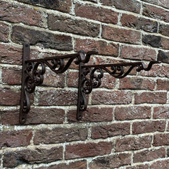Cast Iron Decorative Hanging Garden Basket Bracket (35cm) - Pack of 2
