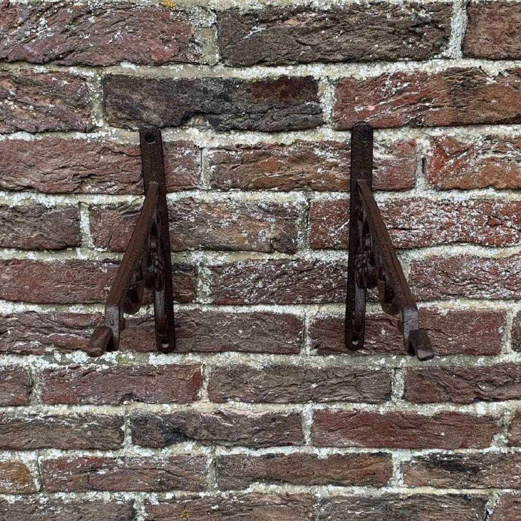 Cast Iron Decorative Hanging Garden Basket Bracket (20cm) - Pack of 2