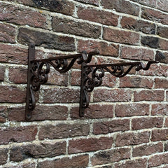 Cast Iron Decorative Hanging Garden Basket Bracket (20cm) - Pack of 2