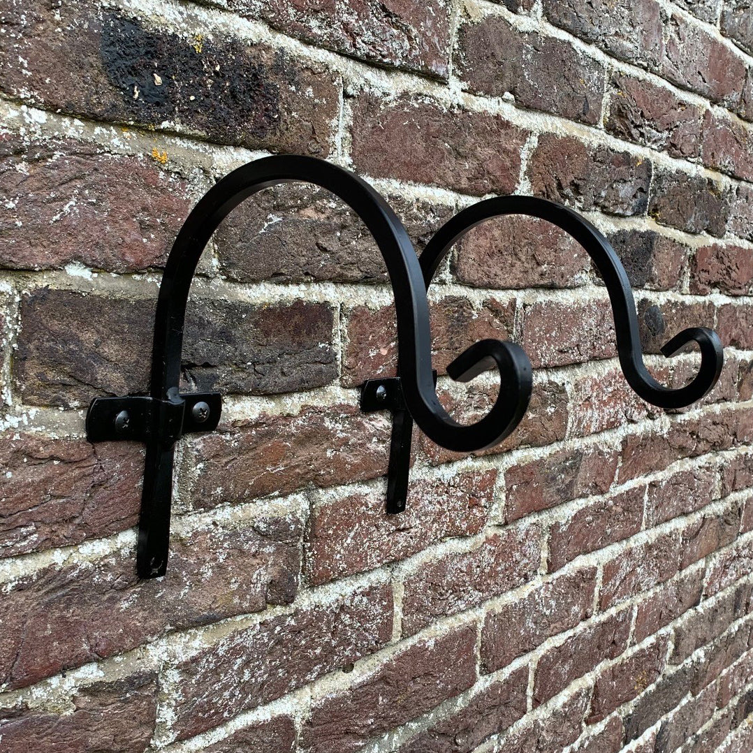 Metal Round Garden Hanging Basket Hooks (20cm) - Pack of 2