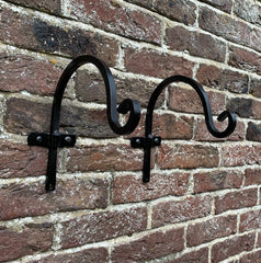 Metal Round Garden Hanging Basket Hooks (20cm) - Pack of 2