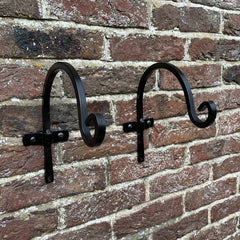 Metal Round Garden Hanging Basket Hooks (20cm) - Pack of 2