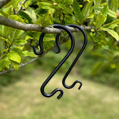 Steel S Hooks for Bird Feeders and Hanging Baskets - Pack of 4