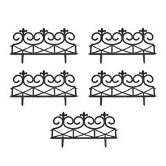 Fleur de Lys Black Plastic Garden Lawn Edging (60cm x 32cm) - 5 Panels