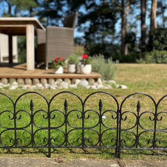 Hampton Black Plastic Garden Lawn Edging (59cm x 32cm) - 5 Panels