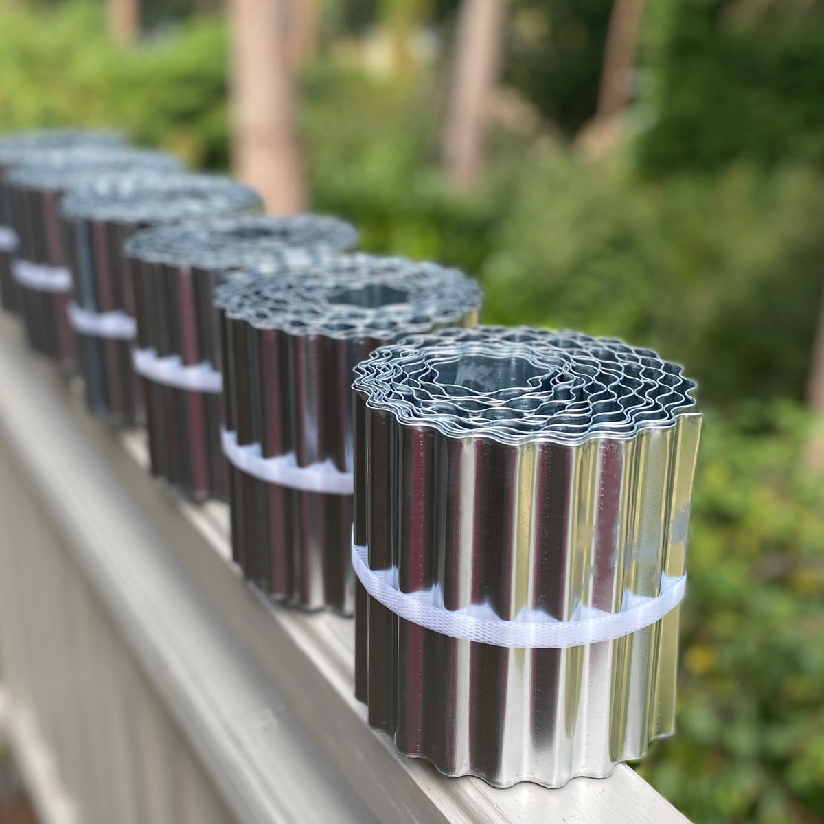 Galvanised Metal Corrugated Garden Lawn Edging (5m x 16.5cm) - 6 Rolls