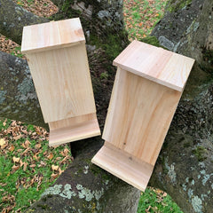 Wooden Bat Box House Rooster Nest with Landing Perch (Set of 2)