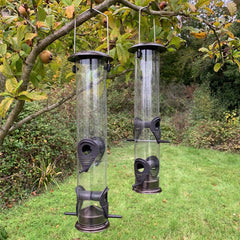 Large Hanging Bird Seed Feeders (Set of 4)