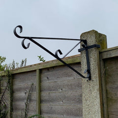 Ornate Hanging Basket Brackets for Concrete Garden Fence Posts - Pack of 4