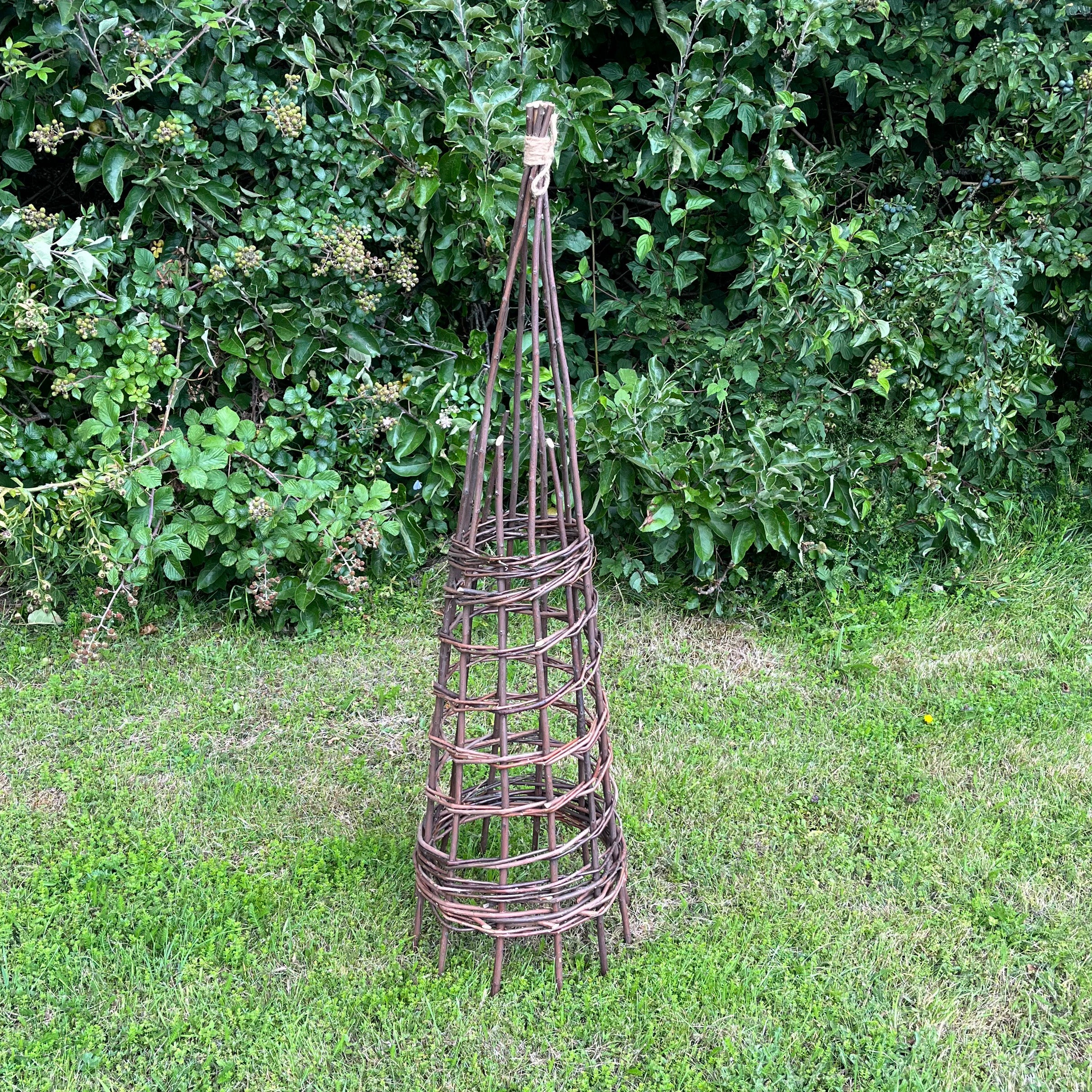 Rustic Willow Garden Obelisk Plant Support for Climbers (1.15m high) - Pack of 2