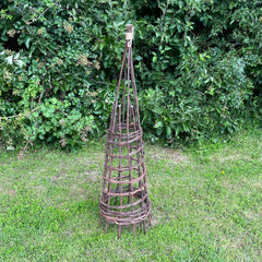 Rustic Willow Garden Obelisk Plant Support for Climbers (1.15m high) - Pack of 2
