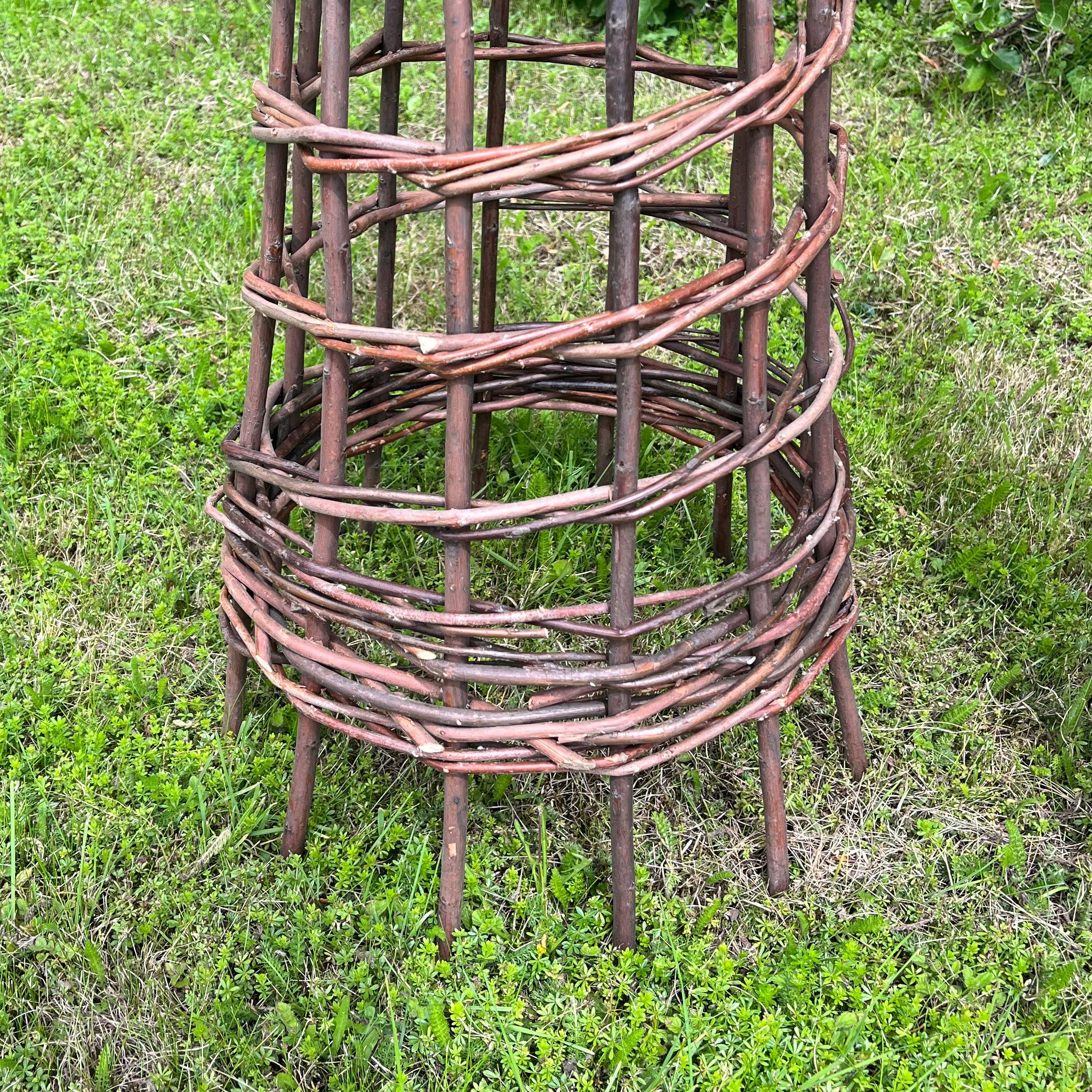 Rustic Willow Garden Obelisk Plant Support for Climbers (1.15m high) - Pack of 2