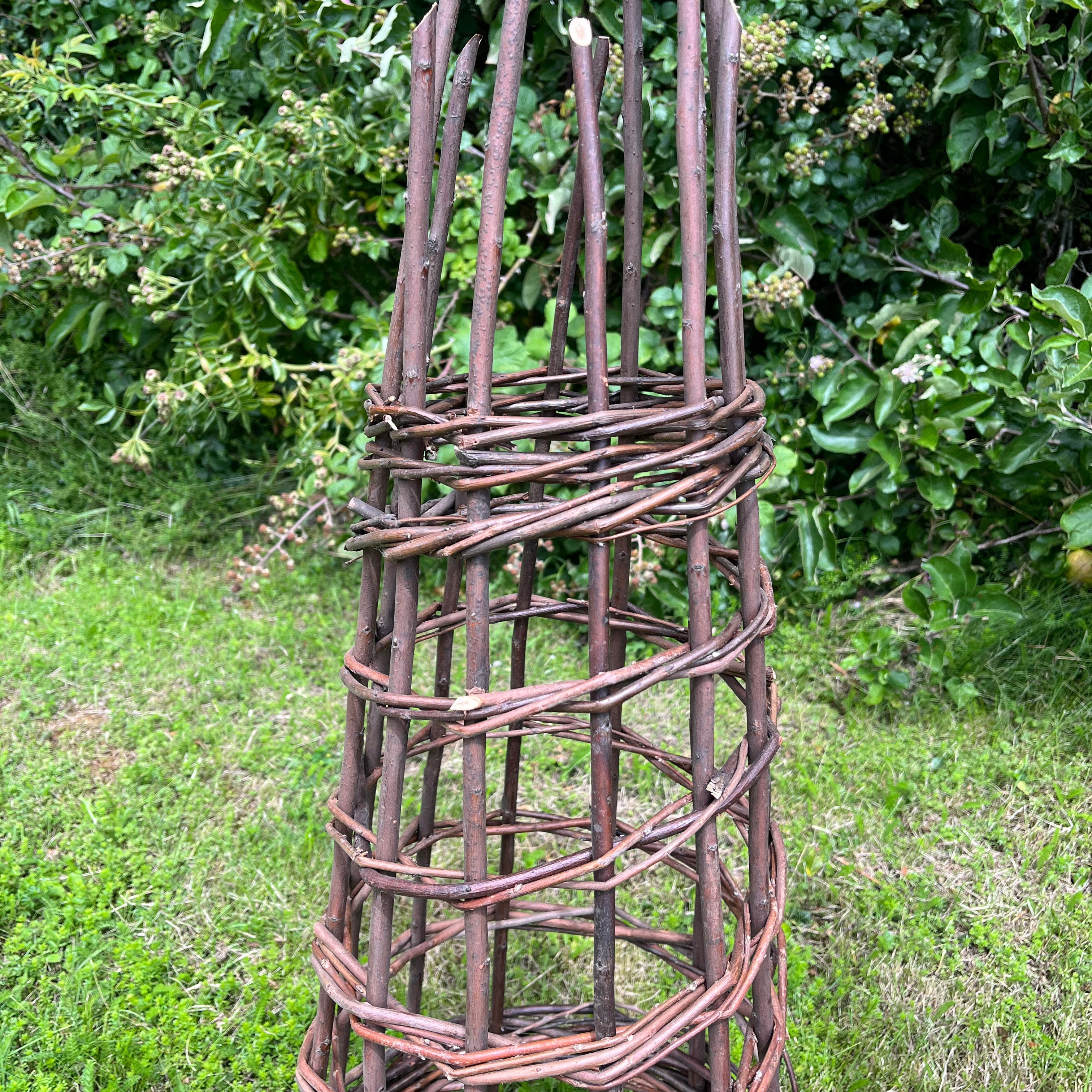 Rustic Willow Garden Obelisk Plant Support for Climbers (1.15m high) - Pack of 2