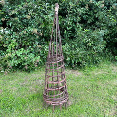 Rustic Willow Garden Obelisk Plant Support for Climbers (1.15m high)