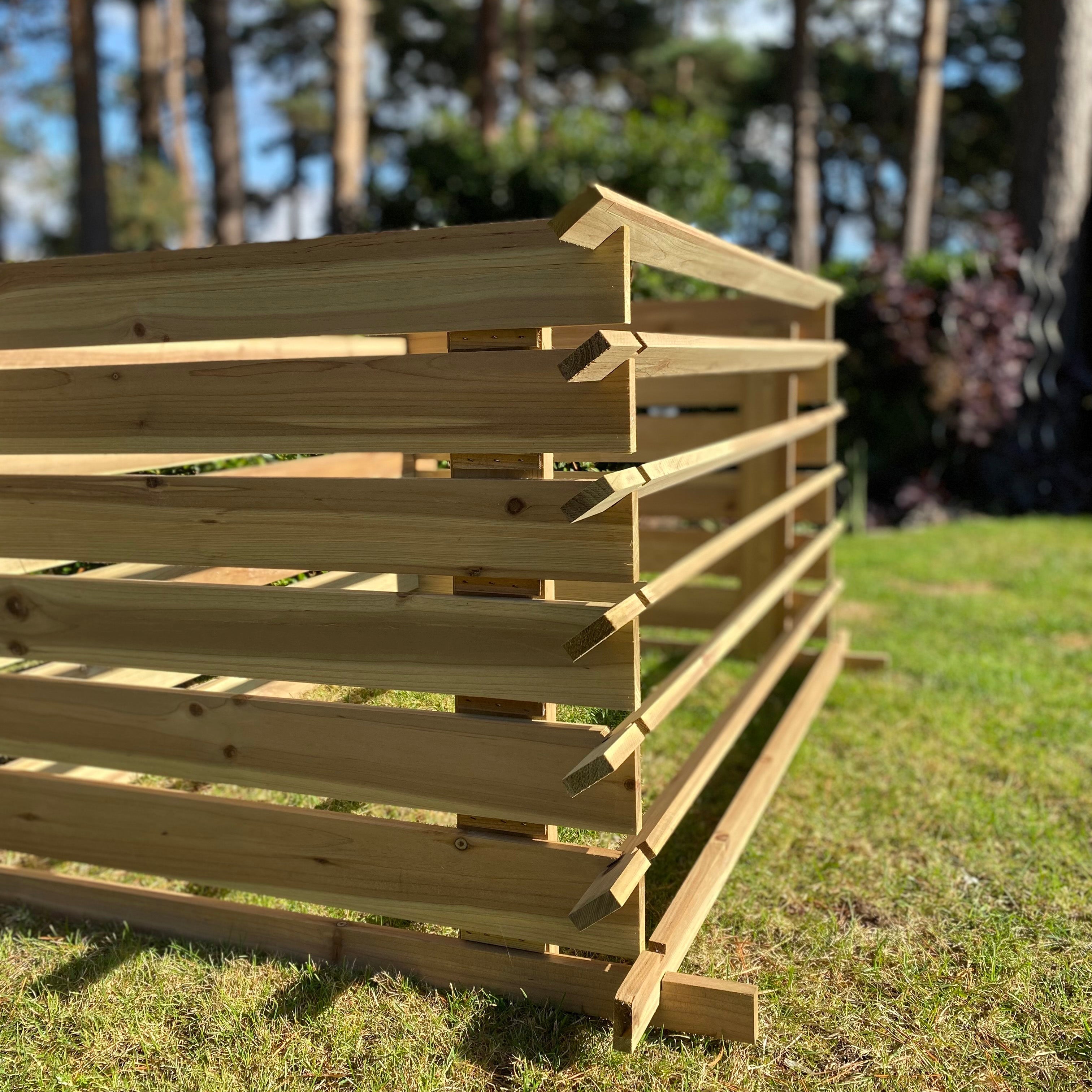 Wooden Slatted Garden Composters (65cm x 120cm) -  Pack of 2