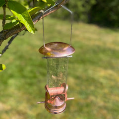 Copper Style Hanging Bird Seed Feeders with 2 Feeding Ports (Set of 2)