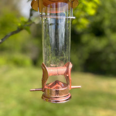 Copper Style Hanging Bird Seed Feeders with 2 Feeding Ports (Set of 2)
