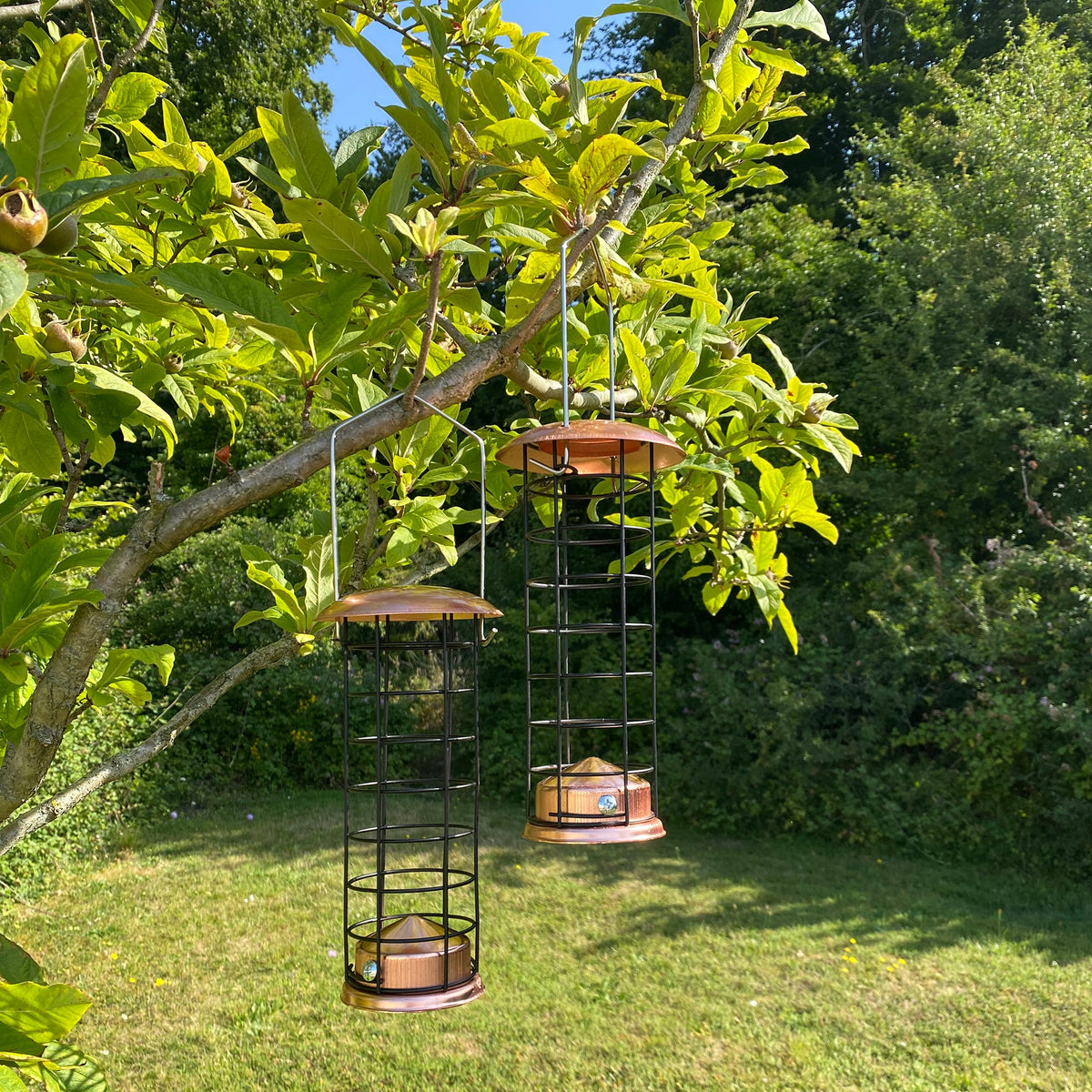 Copper Style Hanging Bird Suet Fat Ball Feeder (Set of 2)