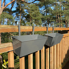 French Grey Balcony Railing Hanging Planters - Pack of 2