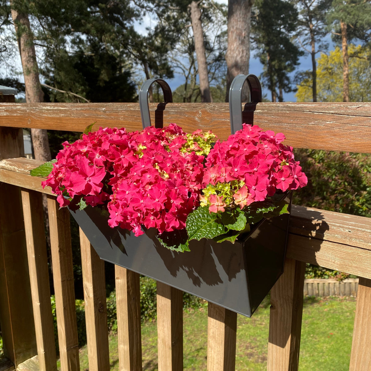 French Grey Balcony Railing Hanging Planters - Pack of 2