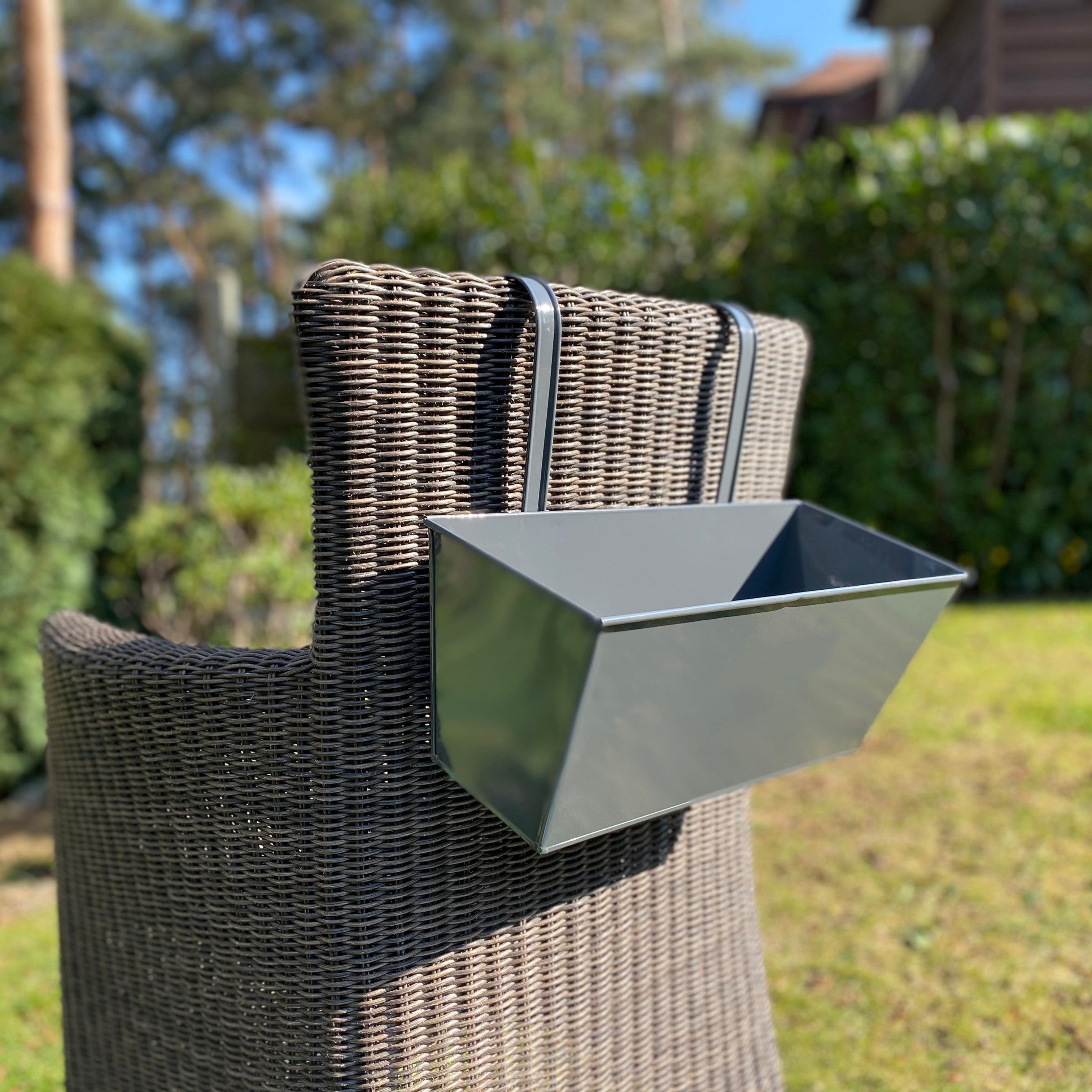 French Grey Balcony Railing Hanging Planters - Pack of 2