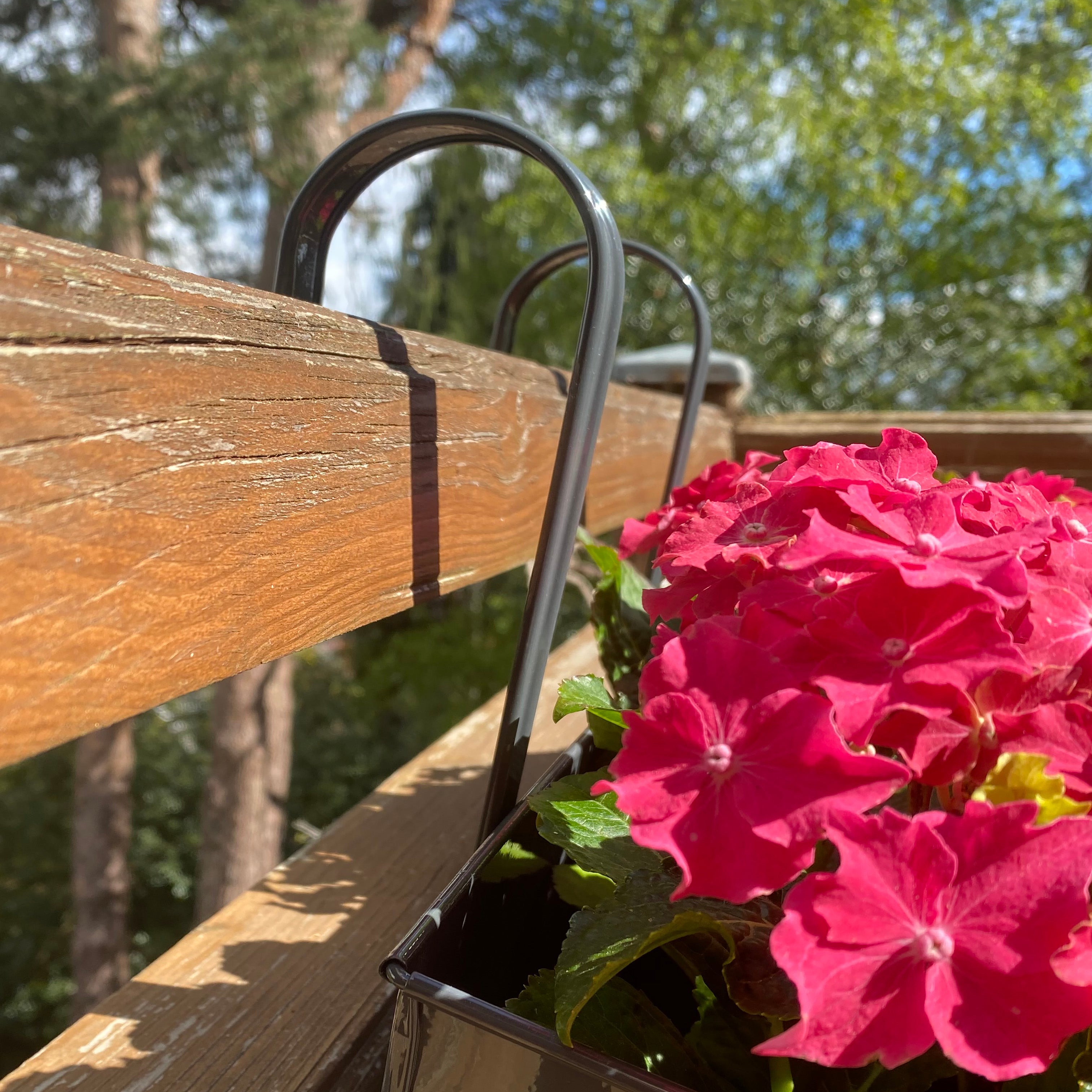 French Grey Balcony Railing Hanging Planters - Pack of 2