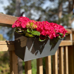 French Grey Balcony Railing Hanging Planters - Pack of 2