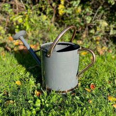 French Grey & Copper Metal Watering Can (9 Litre)