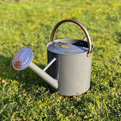 French Grey & Copper Metal Watering Can (9 Litre)