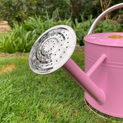 Pink & Chrome Metal Watering Can (9 Litre)