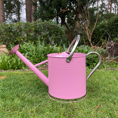 Pink & Chrome Metal Watering Can (9 Litre)