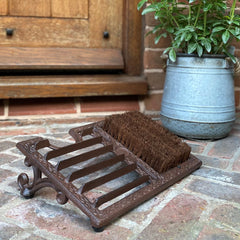 Vintage Style Ornate Cast Iron Boot Brush & Shoe Scraper Wellington Boot Remover