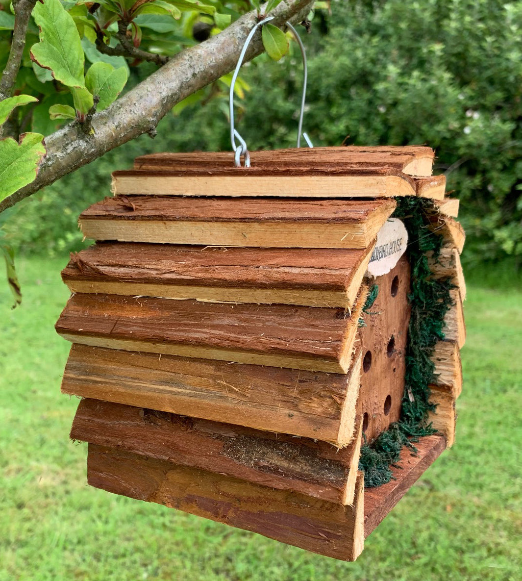 Wooden Hanging Ladybird House Garden Bug Habitat (Set of 2)