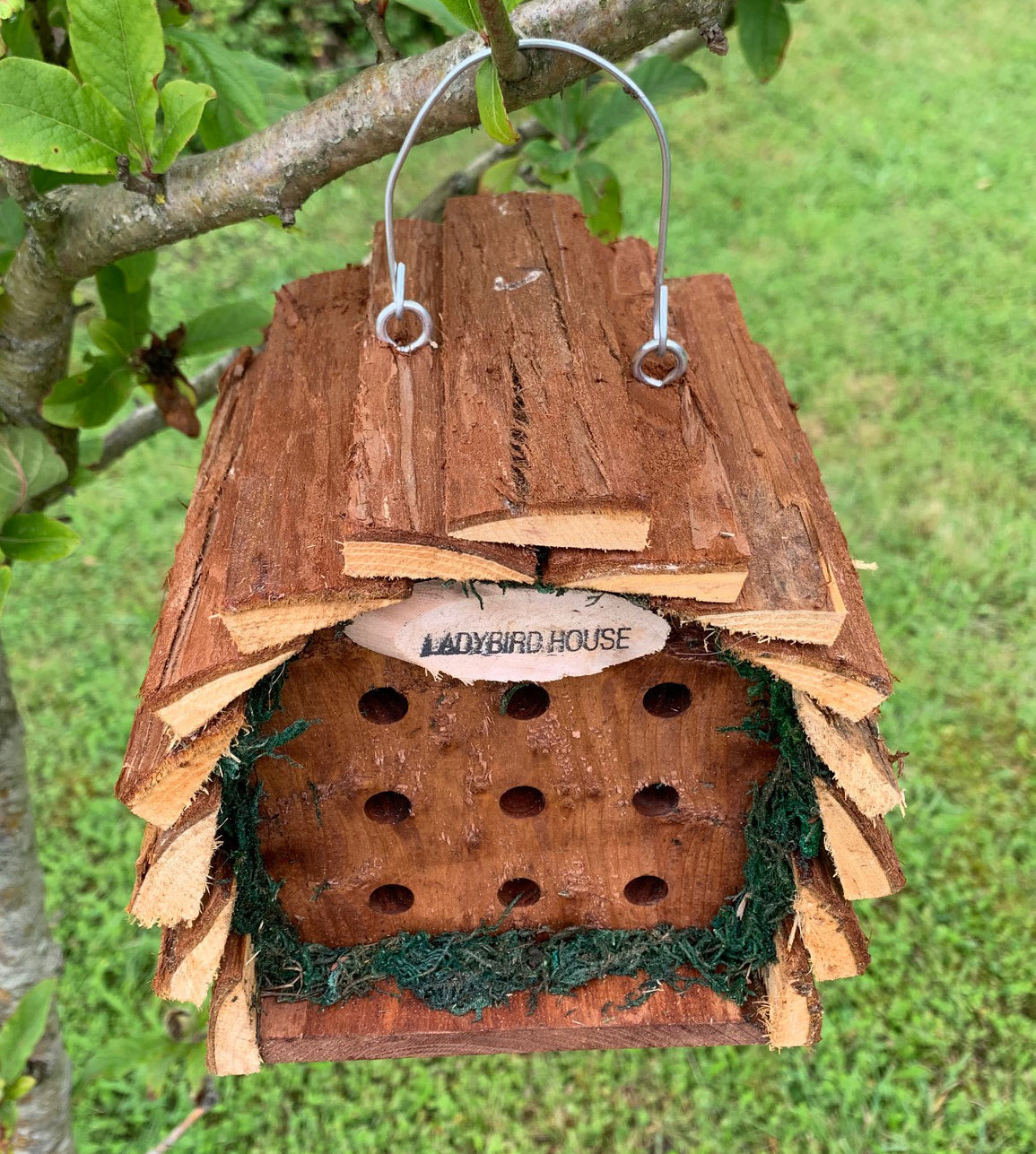Wooden Hanging Ladybird House Garden Bug Habitat (Set of 2)