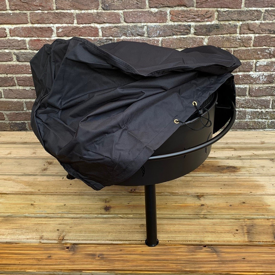 Star and Moon Design Metal Fire Pit with Grill, Safety Guard, Poker and Premium Cover