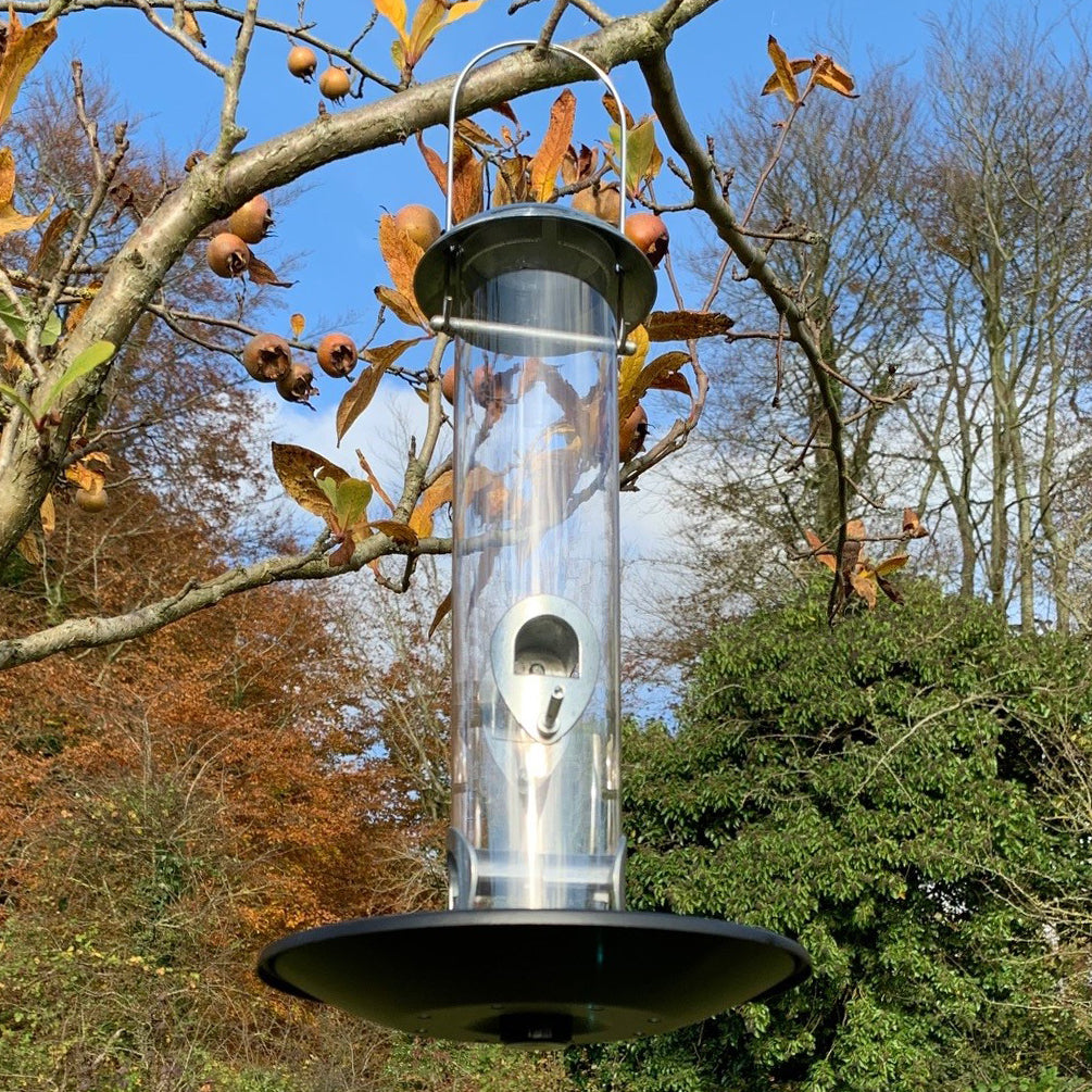 Heavy Duty Aluminium Bird Seed Feeder with Seed Catcher Tray (Set of 2)