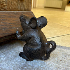 Cast Iron Mouse Decorative Doorstop or Bookend
