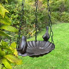 Hanging Cast Iron Garden Bird Bath Feeder