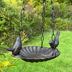Hanging Cast Iron Garden Bird Bath Feeder