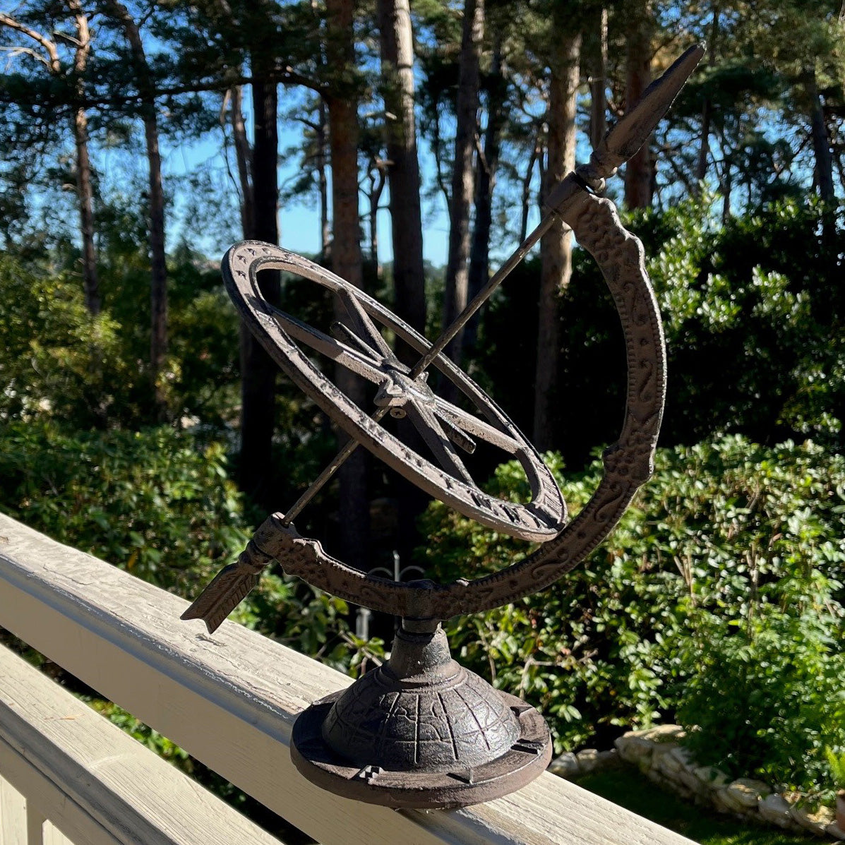 Armillary Garden Sundial Made from Cast Iron in a Vintage Traditional Style