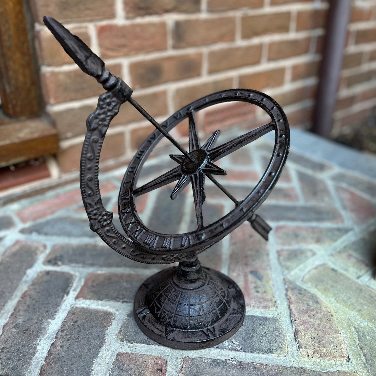 Armillary Garden Sundial Made from Cast Iron in a Vintage Traditional Style