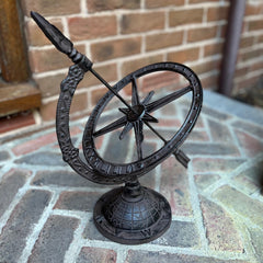 Armillary Garden Sundial Made from Cast Iron in a Vintage Traditional Style