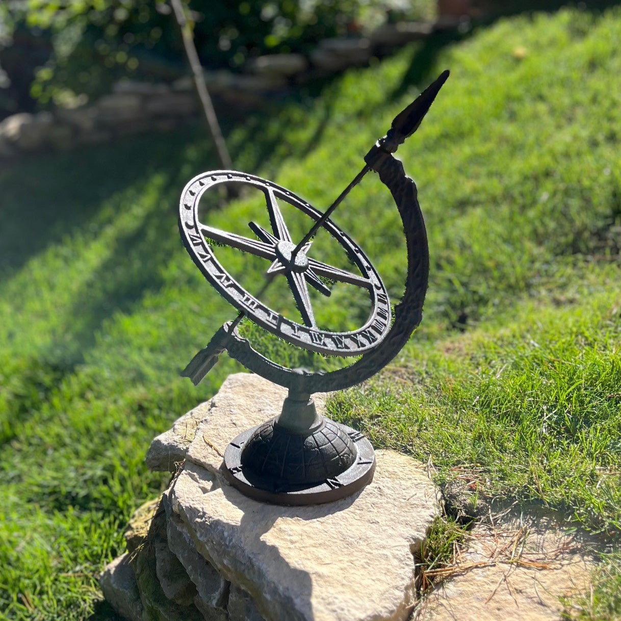 Armillary Garden Sundial Made from Cast Iron in a Vintage Traditional Style