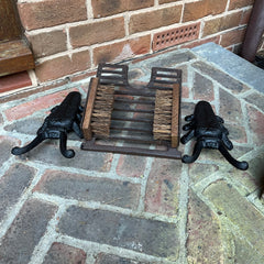 Cast Iron Vintage Boot Jack and Scraper with a Pair of Beetle Boot Jacks