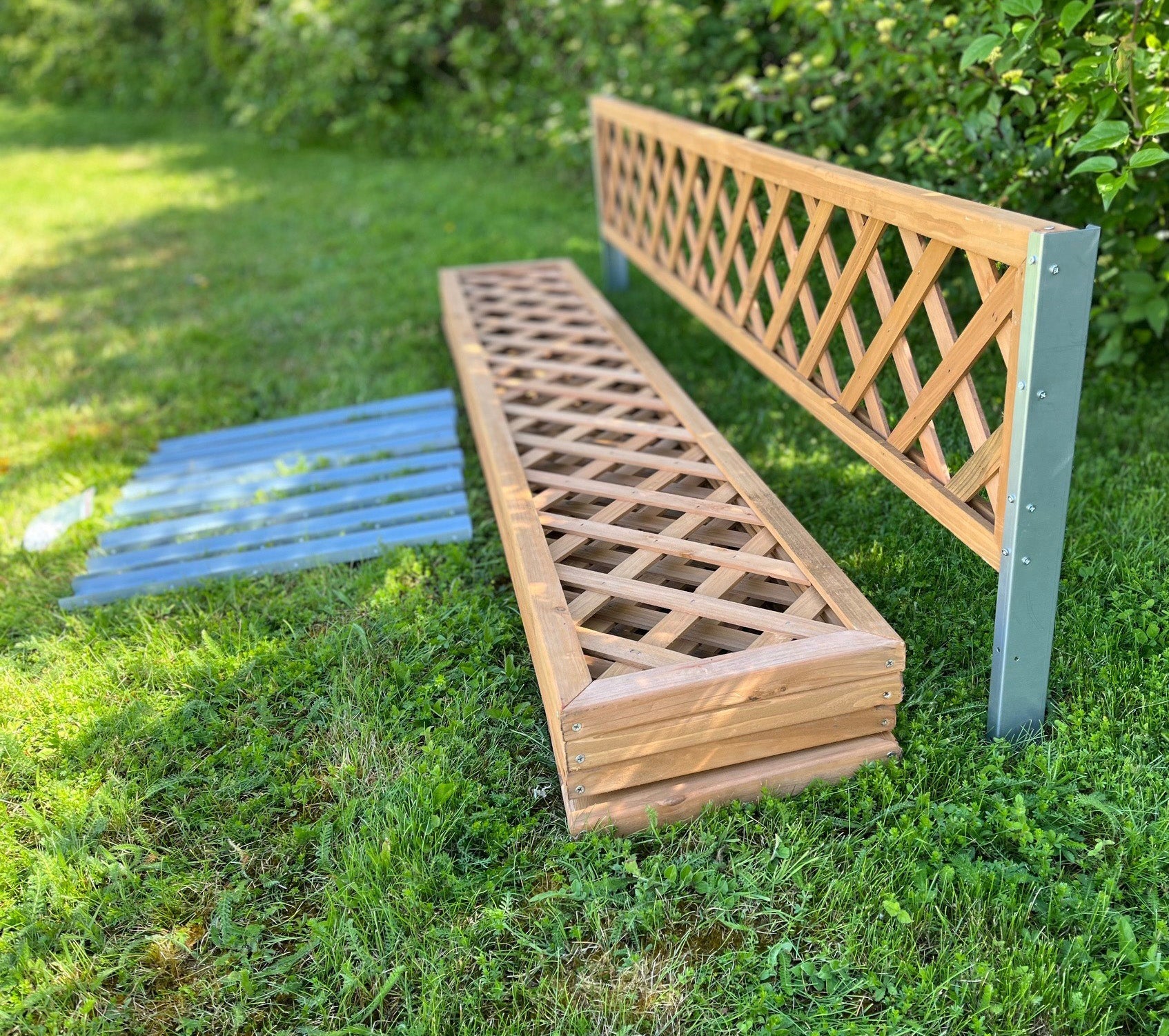 Wooden Framed Trellis Panels Fence Toppers (180cm x 30cm) with Brackets - Pack of 5